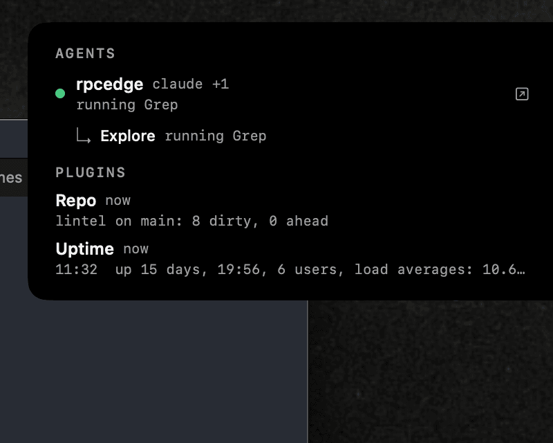 Right agents dock listing sessions and agent processes
